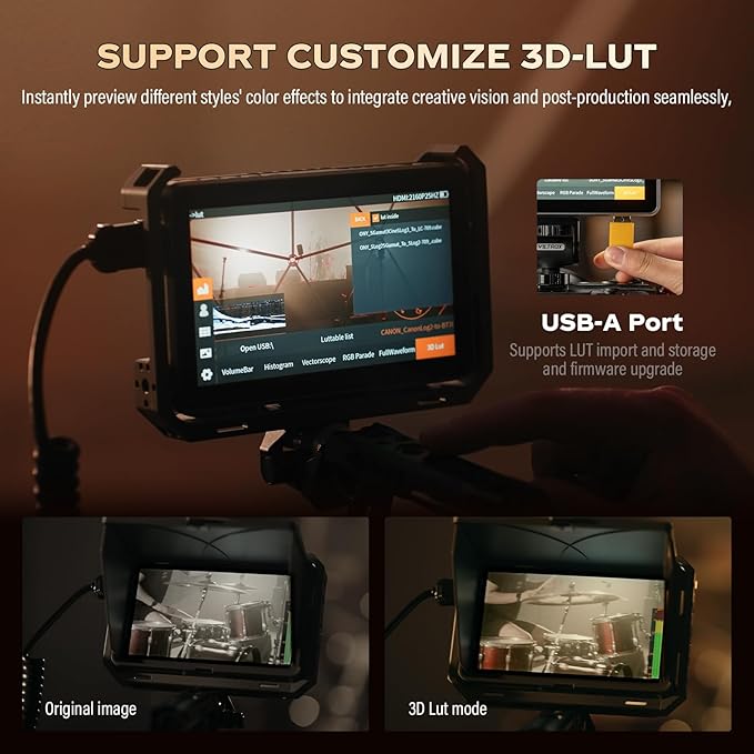 VILTROX DC-X3 Cage 6" SDI Camera Field Monitors 2000nits Super Bright Daylight Viewable External Monitor for 4k HDMI DSLR Touchscreen Monitor for Sony Canon Nikon with Sunshield 2200 MAh Battery