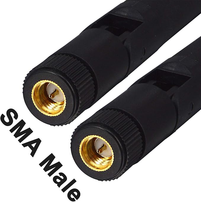WiFi 6 / 5G Router Antennas, Dual Band 5GHz 8dBi High-Gain MIMO SMA Male (Inner pin) Omni Antennas (2-Pack) for Routers, Gateways, WiFi Cards, Security Cameras, Kaunosta