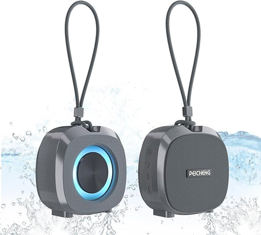 Speaker, Small Portable Bluetooth Wireless IPX5 Waterproof Shower Speaker,Loud Stereo Sound Deep Bass,TWS Paire, RGB Lights,Long Playtime for Outdoor Party, Great Gift,1PC(Gray)