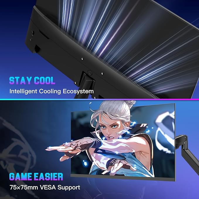 SANSUI Gaming Monitor, 24.5" 300hz 240hz FHD 1080P 1ms FPS PC Monitor Gaming, HDR, FreeSync, DisplayPort x2 HDMI x2, Fast IPS, 120% sRGB, Audio Jack, VESA Support, Desktop Compatible(ES-G25X1 PRO)