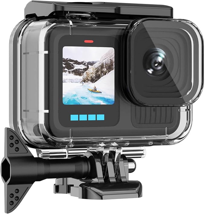 BO&DQQ Protective Waterproof Case Compatible for Go Pro Hero 13 12 11 10 9 Black, 60M/196FT Underwater Diving Housing Shell Accessories Kit