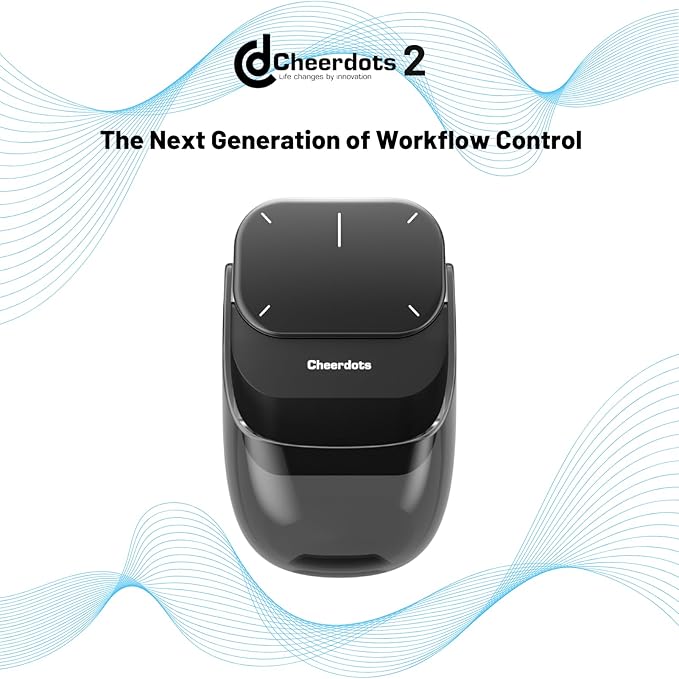 Cheerdots2 Bluetooth Detachable Air Mouse Touchpad Mouse with Voice Recording, Presentation Clicker Wireless Presenter Presentation Remote with Laser Pointer for Mac, Windows (Basic, Black)