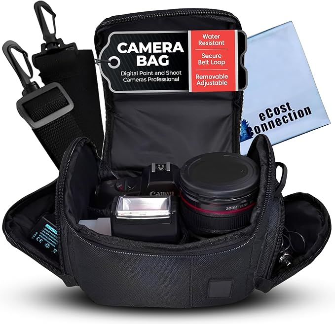 2-Pack Soft Padded Camera Bags, Small & Medium Sizes Camera Case for DSLR & Mirrorless Cameras, Fits Canon, Nikon, Sony, Olympus, Samsung, Panasonic,Lightweight Case Shockproof Gadget Bags with Strap