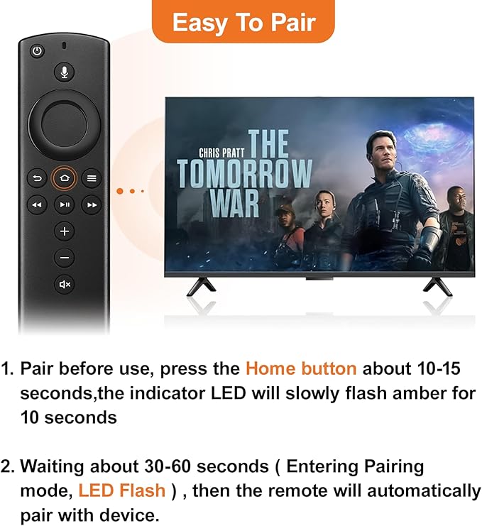 Voice Control TV Remote Replacement - Compatible with Smart TV Stick (2nd Gen/4K/Lite/2020 Release), TV Cube (1st Gen/2nd Gen), AMZ Smart TV 3rd Gen, Not for Insignia/Pioneer