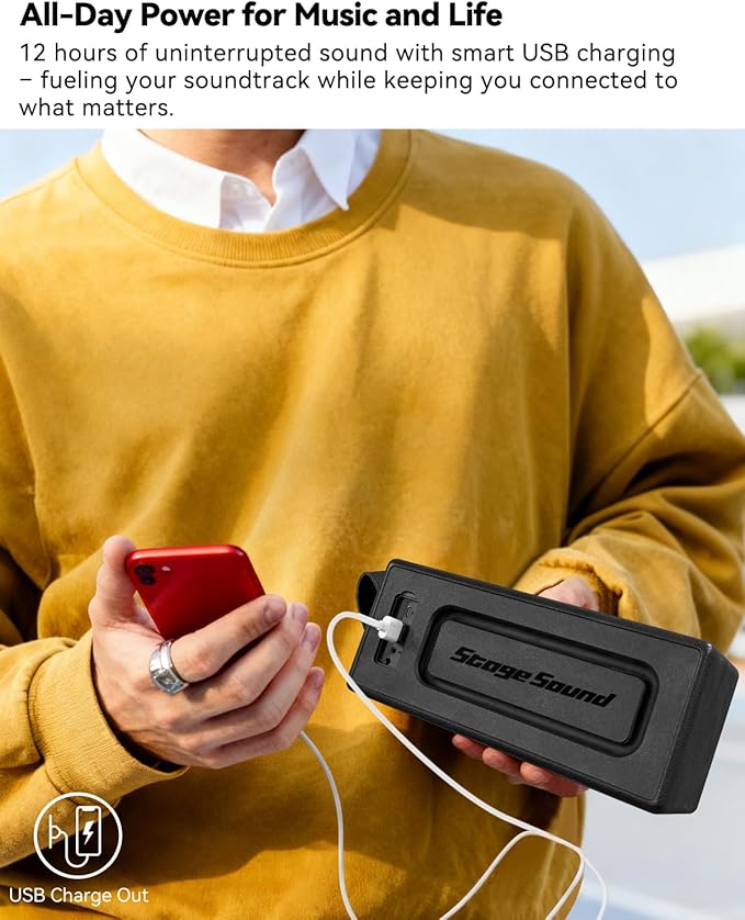 Bluetooth Speaker, 80W Peak Retro Speakers Bluetooth Wireless, Portable Loud Speaker with Deep Bass, IP67 Waterproof, LED Lights, TWS Pairing, 8-12H Playtime, TF/AUX/USB Input for Party, Home, Outdoor