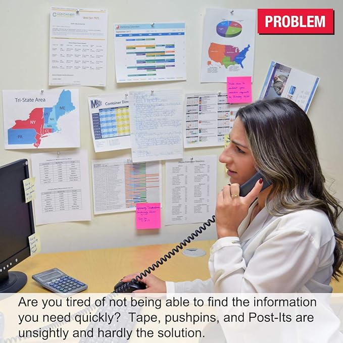 Ultimate Office AdjustaView 10-Pocket Desk Reference Organizer with Supplies Storage Base and EZ-LOAD Pockets to Hold 20 Sheets of Paper, Includes Fast Find Indexing Tabs, Black Pockets