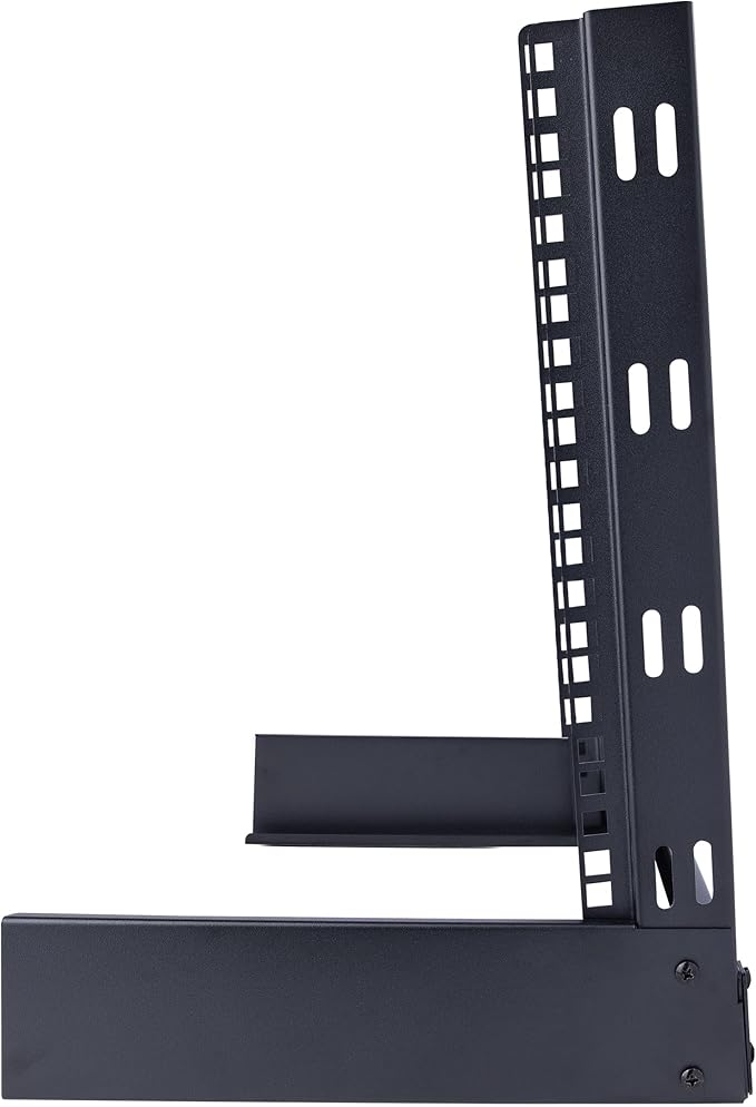 StarTech.com 2-Post 8U Desktop Server Rack, Small Open Frame 19in Computer Rack, Compact Network Rack for AV / Studio / Data / IT Equipment, Free Standing Two-Post Home/Office Rack , TAA (RK8OD)