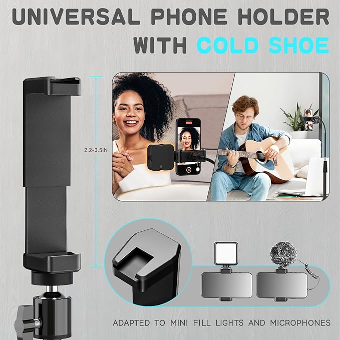 UBeesize 92’’ Cell Phone Tripod Stand with 16.5’’ Gooseneck and Remote, Overhead Tripod with Adjustable 360°Ball Head & Phone Holder for iPhone17 Pro Max/Pro/Plus/ /16/15/14/13, Android Cell Phone