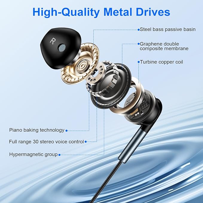 Type C Headphones Wired Earbuds Ear Buds for Samsung Galaxy A17 A16 5G S25 Ultra A36 A26 A56 A35 Z Fold 7 Flip 7 FE USB C In-Ear Headphones Wired USBC Earbuds Earphones Headsets with Microphone,2 Pack