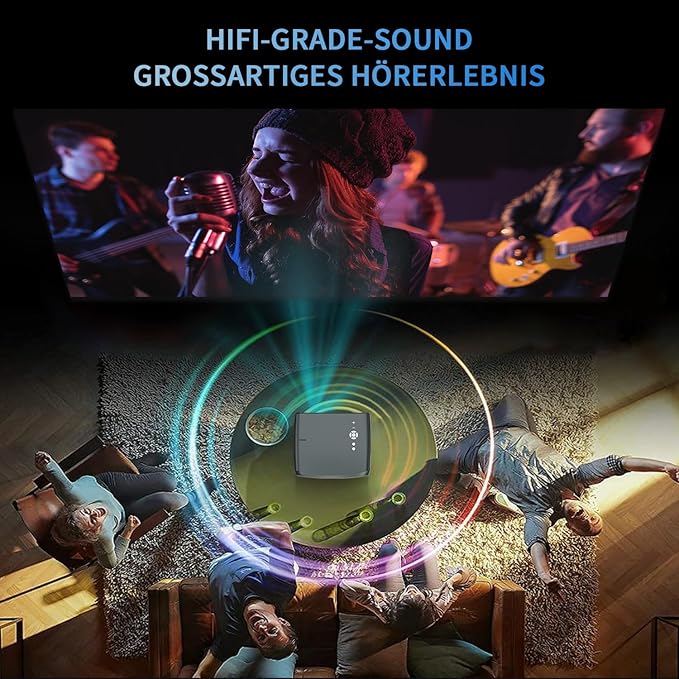 4K Smart Daylight Projector 5G WiFi Bluetooth,1000 ANSI/13000 Lumen Native 1080P Ultra HD Outdoor Movie Projector,Android Projector with Apps Keystone, Zoom, Home Cinema and Video Games,200” Display