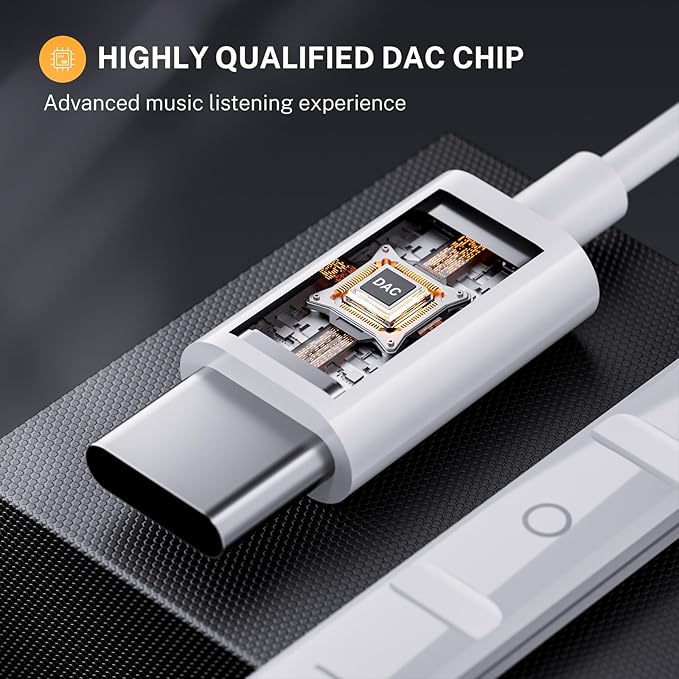 USB C Headphones Type C Earbuds for iPhone 17 Pro/ 17 Air 15/16 Pro/ 15 Pro Max/Samsung S25 Headphones with Microphone Noise Isolation Stereo Wired Earphones for Samsung Galaxy S24 S23 S22 Pixel 9 8a