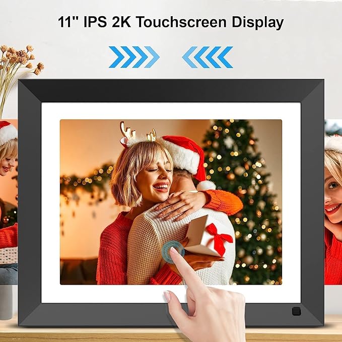 11" Digital Photo Frame Dual-WiFi-Picture-Frame - Smart Frame with 16GB Storage, 2176 * 1600 Pixels HD Touchscreen Display, Load Photo Video from Digital Frame via App Email, Free Cloud, Gift for Him