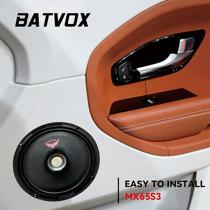 MX65S3 Midrange Loudspeaker 6.5" Silver Bullet, 400W Max, 4 Ohms, Premium Quality Audio Door Speakers for Car or Truck Stereo Sound System, Black (2 Speaker)