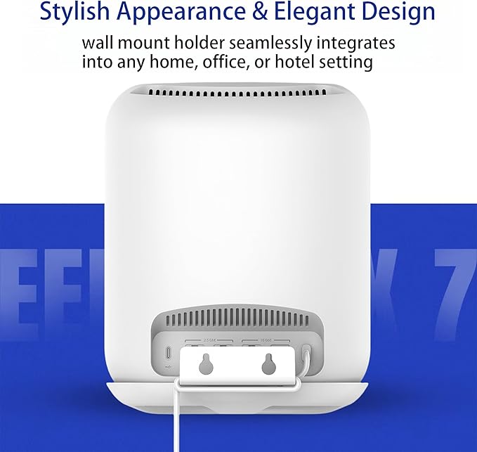 Wall Bracket for Eero Max 7 Aluminum Alloy Max 7 Wall Mount Sturdy and Durable Space Saving Wall Mount Holder Compatible with Max 7 Mesh WiFi Router (White-1Pack)