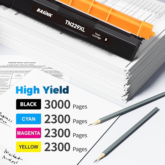 Compatible Toner Cartridges Replacement for Brother TN229XL TN-229XL TN229 XL 229 229XXL Compatible for MFC-L3780CDW MFC-L3720CDW HL-L3280CDW HL-L3220CDW HL-L3300CDW HL-L3295CDW Printer