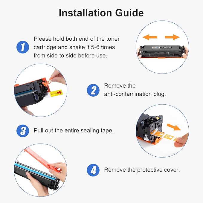 128A Toner Cartridges High Yield Compatible Replacement for HP 128A CE320A CE321A CE322A CE323A for HP Pro CM1415fn CM1415fnw CP1525n CP1525nw Printer (Black Cyan Yellow Magenta, 4-Pack)