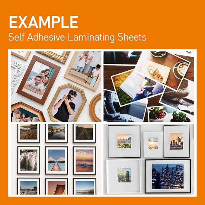 [VIOLETTO] 100 Sheets - Self Adhesive Laminating Sheets for Ultimate Protection. No Machines Needed, 4 Mil Thickness, 8.5 x 11 Inches. Effortless, Durable & Perfect for Documents & Photos.