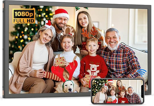 Large-WiFi-Photo-Frame 21.5" Digital Picture Frame - 32GB, 1920x1080 IPS FHD 1080P, Auto Rotate, Share Photo Video via App Email, Free Cloud Storage, Wall Mounted, Gift for Grandparents Father Mother