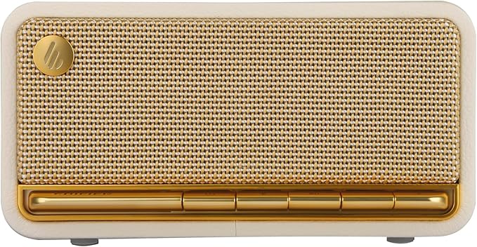 Edifier Retro Wood Bluetooth Speaker, Wireless Portable Speakers with 20W Stereo Sound, Vintage Decor Speaker with AUX,USB Soundcard Micro SD White