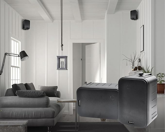 Rockville HP65S-8 Black 6.5" 500W Indoor/Outdoor Waterproof Speakers 8-Ohm with Swivel Mounts and Rustproof Metal Grilles - for Home, Patio, or Commercial Use