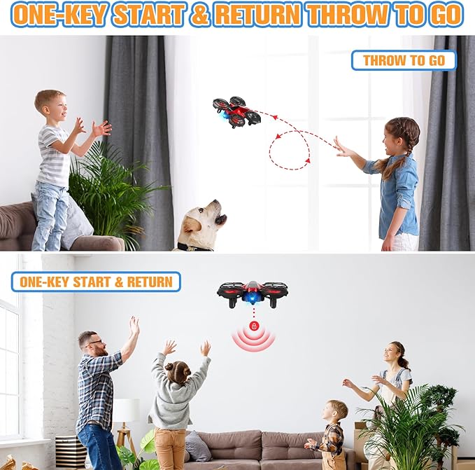 Drones for Kids,Drrntr Mini Drone - Kids Drone with 3D Flip, Auto Hovering,Rc Drone for Kids 8-12 with Headless Mode, 2 Batteries - Indoor Quadcopter,Flying Toys Gifts for Boys and Girls