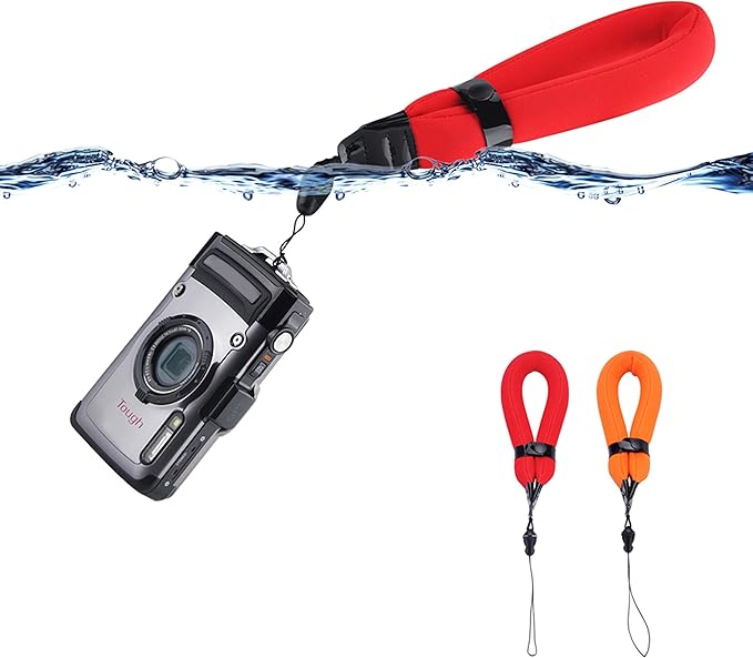 2 Pack Waterproof Camera Float Strap for Olympus TG-7 TG-6 TG-5 TG-4 TG-870 TG-860 Kodak PIXPRO WPZ2 Nikon W300 W150 W100 AW120 AW110 Fuji Fujifilm XP140 XP130 XP120 XP90 XP80 & More Underwater Camera