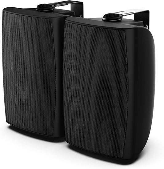 STUDIOFINIX 6.5 Inch 400W Outdoor Speakers Wired Waterproof Passive with Powerful Bass, Wall Mount Speakers for Patio Garden Poolside Home(Pair,Black) (Black, 8)