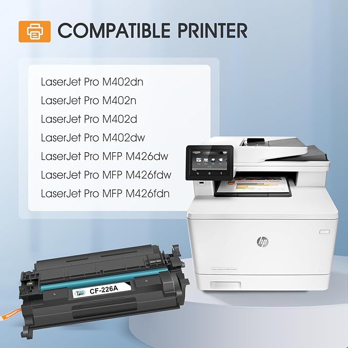 26A CF226A Toner Cartridge 26X Compatible for HP 26A CF226A 26X CF226X Pro M402n MFP M426fdw M402dne M426fdn M402dn M402 M402dw M426 M426dw Printer Black Ink 4 Pack