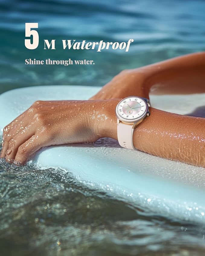 Smart Watch for Women, Smartwatch Compatible Android and iOS Phone, Answer/Make Calls, Fitness Tracker/Step Counter/Running Watch, Sleep/Heart Rate Monitor, 100 Sports, IP68 Waterproof, Beige