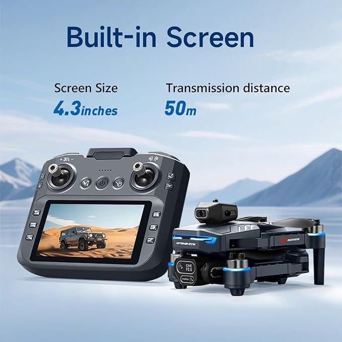 Mini Drone with HD Camera, Upgraded Tablet LCD Screen, Professional Dron with Brushless Motors, 2 Batteries, Carrying Case, Foldable Quadcopter for Auto Return, Follow Me, Waypoints, for Beginners, Teens and Adults