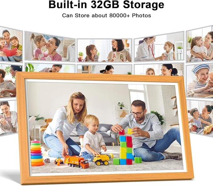 21.5-inch Digital Picture Frame Dual-WiFi Digital Photo Frame - 1080P Video Playback, Smartphone Syn Screen, 32GB, Share Photo Video via App Email, Unlimited Cloud Storage, Wall Mounted for Home Decor