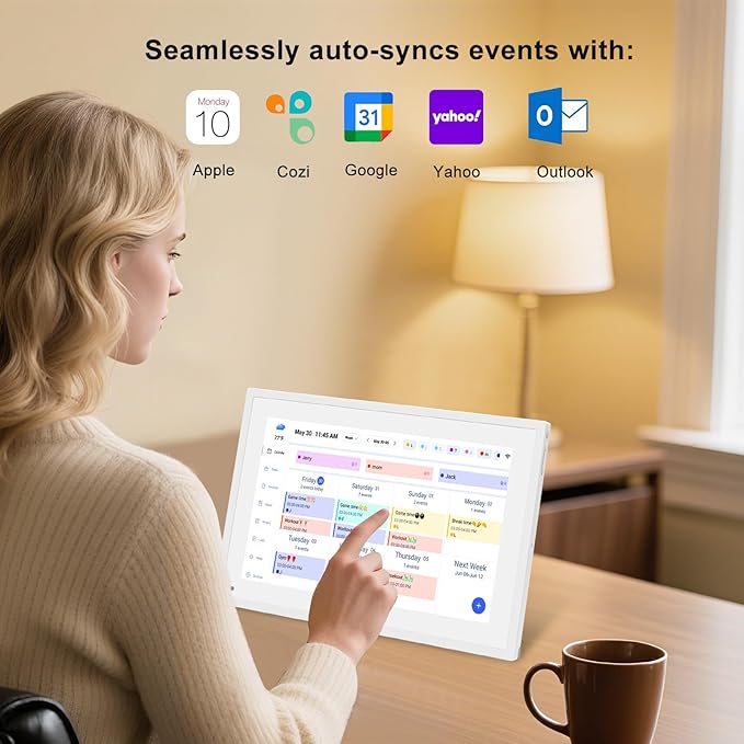 10.1 inch Wall Planner Digital Calendar & Chore Chart, Smart Touchscreen Display for Family Schedules, Hearth DisplayWall Planner, Digital Photo Frame, Great for Organizing Your 2025 Calendar