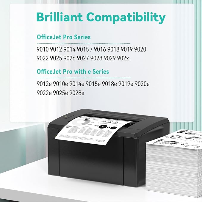 962XL Remanufactured Ink Cartridges Combo Pack Compatible for HP 962 XL HP962XL Black Replacement for HP OfficeJet Pro 9010e 9012e 9014e 9015e 9018e 9019e 9020e 9022e 9025e 9028e Series (2 Pack)