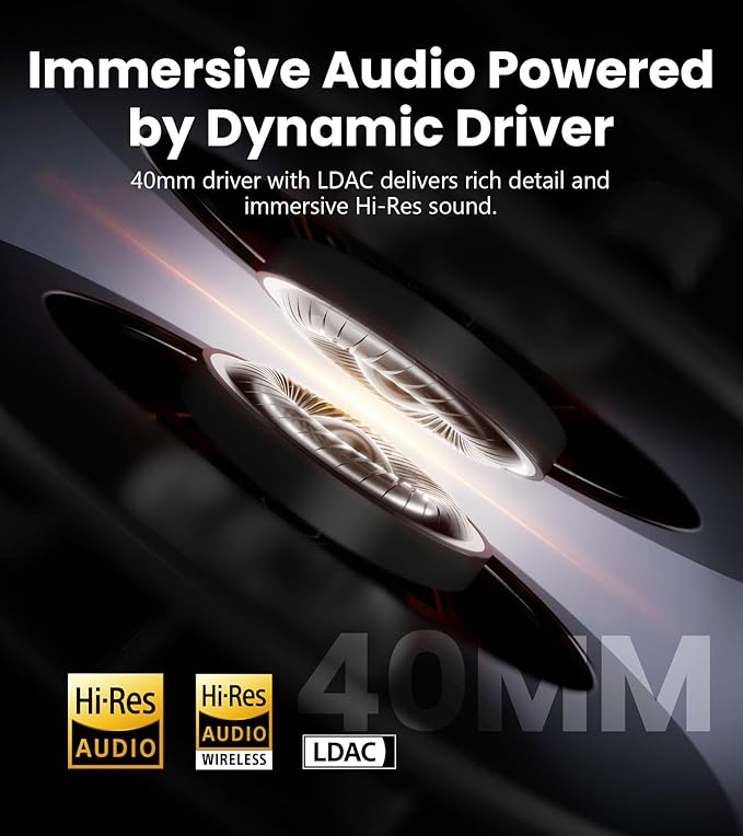 Edifier W820NB Plus Gen 2 Wireless Over-Ear Noise Cancelling Headphone, -49 dB ANC, LDAC Hi-Res Audio, 88H Playtime, Spatial Sound, Volume Guard, Bluetooth V6.1 & Multipoint, Fast Charge - Navy