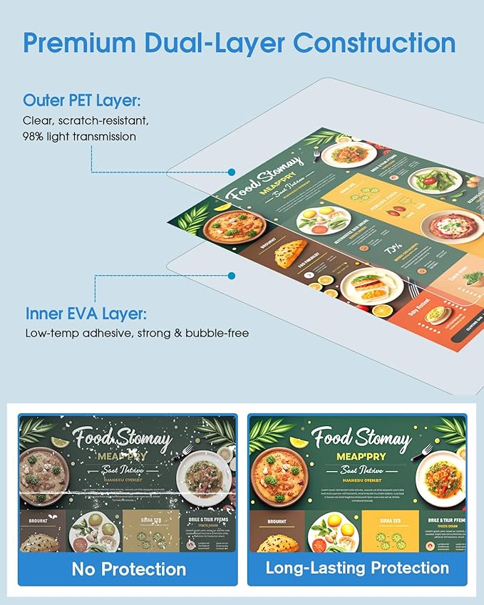 KTRIO Laminating Sheets, Hold 8.5 x 11 inches Sheets, 50 Pack, 3 Mil Clear Thermal Laminate Pouches for Laminator, 9 x 11.5 inch Lamination Paper for School, Home & Office