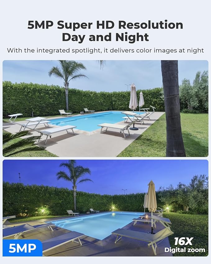 REOLINK 5MP 4G LTE Cellular Security Camera Outdoor, 360° Pan-Tilt, Sim+32GB SD Card Included, Wireless Solar Powered, Color Night Vision, Smart AI Detection, Go PT Plus+Solar Panel, Updated Version