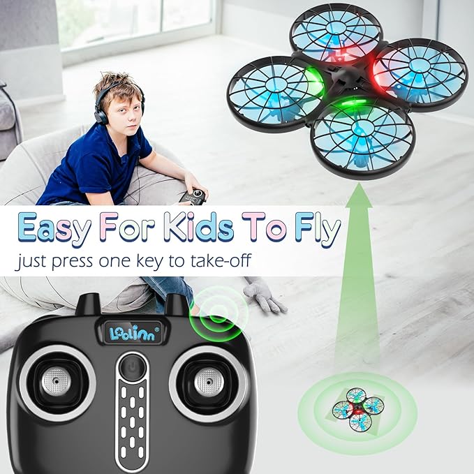 Loolinn | Drones for kids Gifts - Mini Drone, RC Drone with Auto Anti-Collision Technology/Safe for Kids/Easy to Fly / 360° Flip/Hand-Controlled Mode (Gift for Boys and Girls)