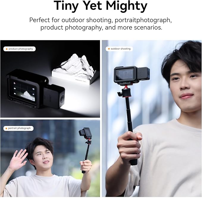 ULANZI LM18 Mini LED Video Light for DJI Pocket 3, 5600K 100Lux Fill Light with Quick AC Mount, 3 Brightness Levels, 500mAh Battery, IPX5 Waterproof, for Action Camera/Pocket 3 Adapter