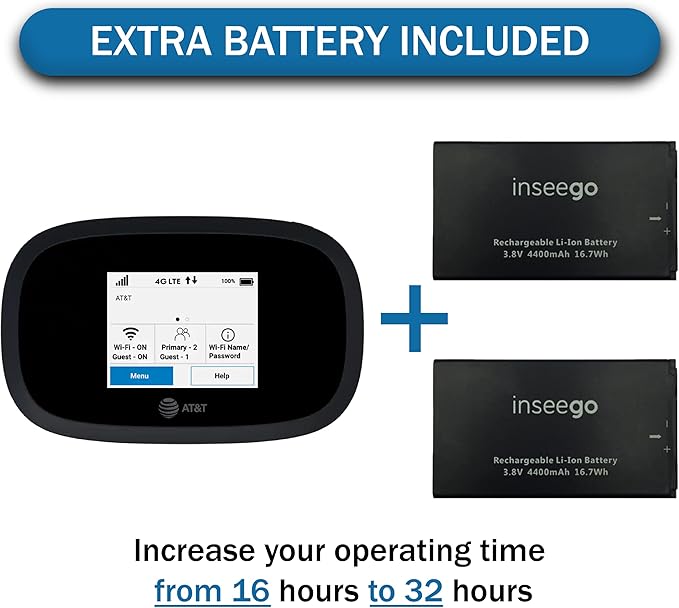 AT&T Wireless Hotspot Pocket WiFi 4G LTE MiFi 8000 | Free VPN Mobile Hotspot for Travel | 4G Mobile Portable WiFi | Unlocked Globally | Near 5G Speed up to 1200 Mbps | EVDO-LINK Bundle AT&T Sim Card