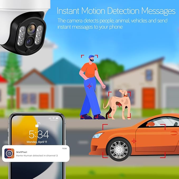 xmartO 16CH 14-Camera WiFi6 Security Camera System Wireless Outdoor/Indoor, 10CH 4K NVR with 4X 2K HD Dual Lens Cameras with Auto Tracking, 1TB HDD (Plug-in 24/7 Surveillance, Long Range WiFi)