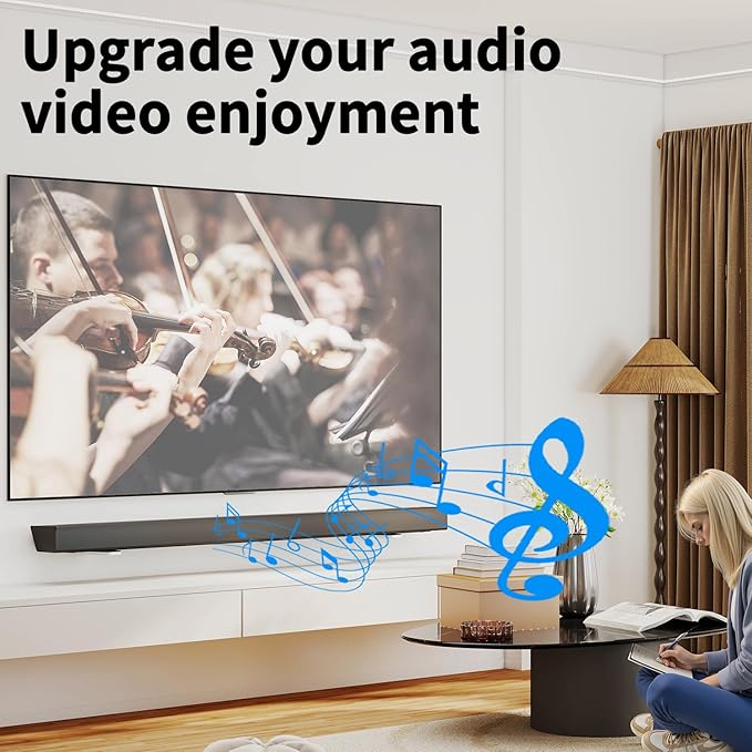 suptek Soundbar Wall Mount Shelf – Wall Mount Bracket for Sony, Samsung, Vizio, LG, Sonos Sound Bars – Under TV Mounting, Space-Saving Design, White (SBR001GDSW)