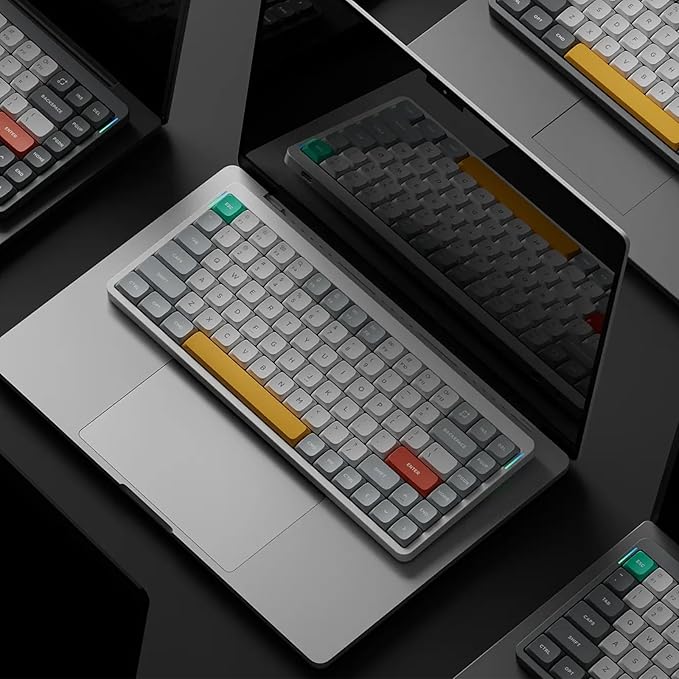 nuphy Air75 V2 Portable 75% Mechanical Keyboard,Wireless Keyboard,Supports Bluetooth/2.4G/USB-C RGB Gaming Keyboards,Compatible with Windows/Mac OS/Linux Systems White-Gateron Moss Switch