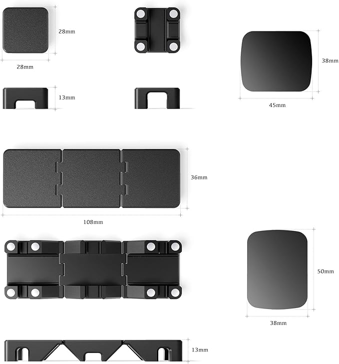 Foldable Magnetic Cable Holder, Multipurpose Cord Keeper, Cable Organizer Clip, Desktop Wire Management for Home & Office Supplies