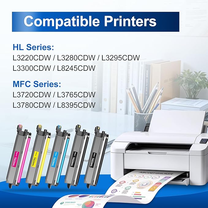 InkNI Compatible TN229XL TN229 MFC-L3780CDW Toner Cartridges Replacement for Brother TN229XL TN229 TN 229XL TN-229 for HL-L3280CDW HL-L3220CDW HL-L3300CDW MFC-L3720CDW HL-L3295CDW Printer (5 Pack)