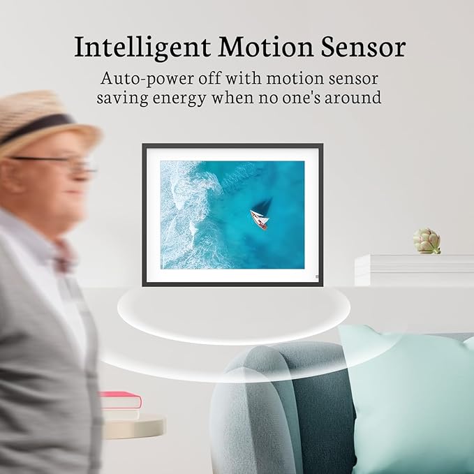 BSIMB 16.2 Inch Large Digital Picture Frame, WiFi Photo Frame Electronic Display Touchscreen IPS HD 32GB Remote Control, Share Pictures/Videos via App/USB/SD Easy Setup Gifts for Mom, Black