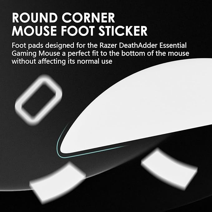 2 Pack Essential Wired Gaming Mouse Feet Sliding Stickers, Mice Glass Skates Pad, Replacement Glide Stickers for Smooth Control and Precision on Any Gaming Surface (Glide Mice Skates, PTFE)