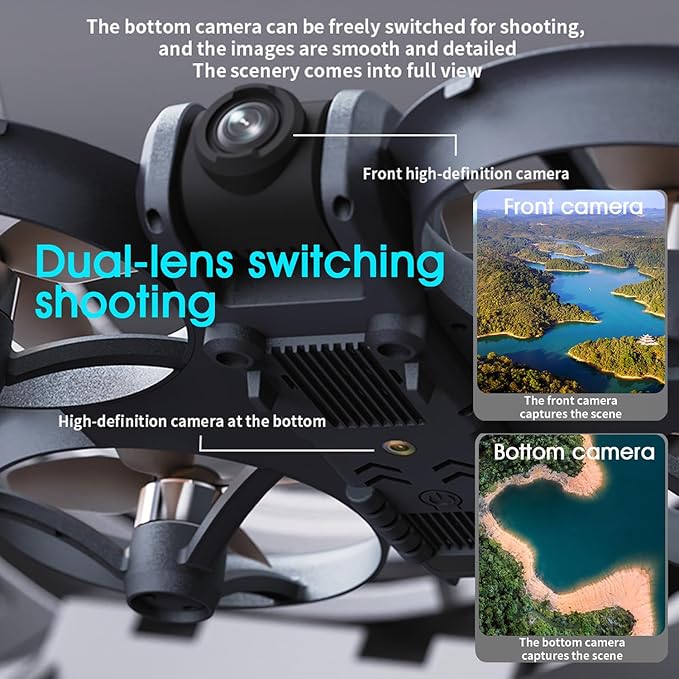 4.5-Inch Screen Remote Control Drone with Dual Cameras | Brushless Motor, 40-Min Flight, Foldable Quadcopter, Optical Flow Positioning, Wind Resistance