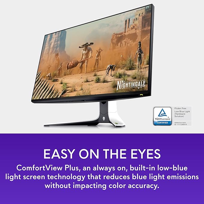 Alienware AW2723DF Gaming Monitor - 27-inch (2560 x 1440) 240Hz Display (DP 1.4), 1ms Response Time, NVIDIA G-Sync, Preset OSD Modes, Height/Tilt/Swivel/Pivot Adjustability - Lunar Light