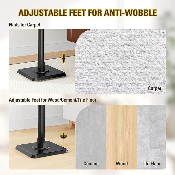 Mounting Dream Speaker Stands Height Adjustable for Satellite & Small Bookshelf Speakers, Set of 2 Floor Stand Mount for Bose Polk JBL Sony Yamaha and Others - 11LBS Capacity MD5402