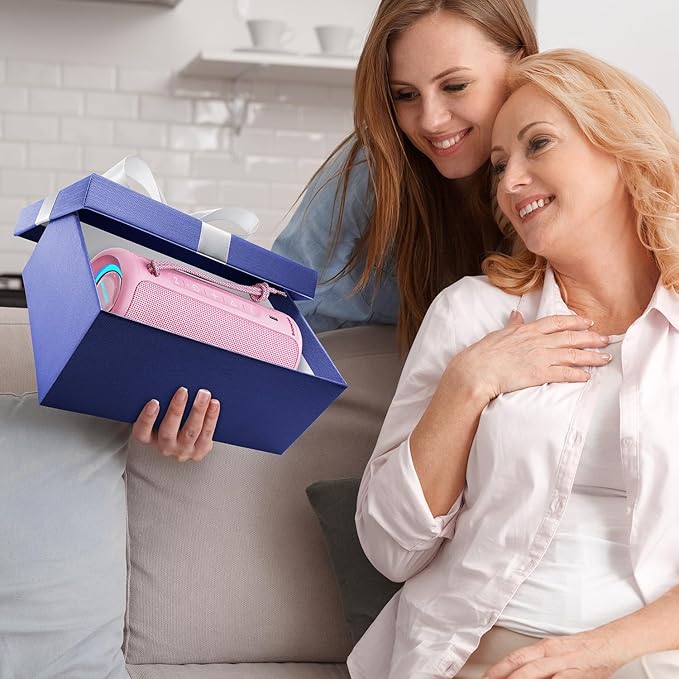 MIATONE Portable Bluetooth Speaker 36W Stereo Sound Bass Boost, 24H Playtime Bluetooth 5.3 TWS Pairing (Pink)